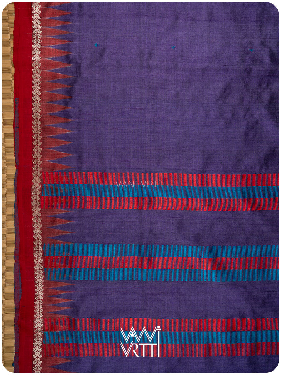 Deep Baingani Tribal Kondha Handspun Tussar Silk Sari