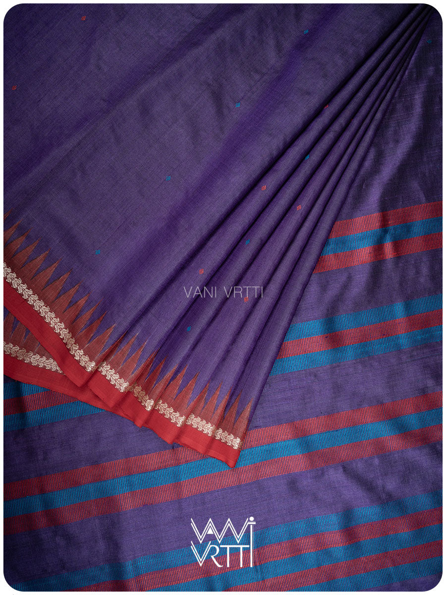 Deep Baingani Kondha Handspun Tussar Silk Sari