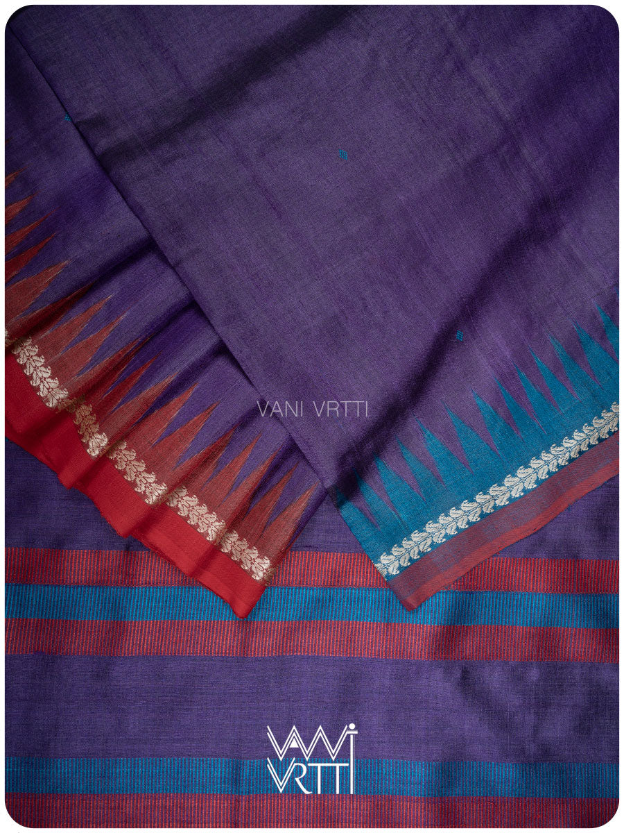 Deep Baingani Tribal Kondha Handspun Tussar Silk Sari