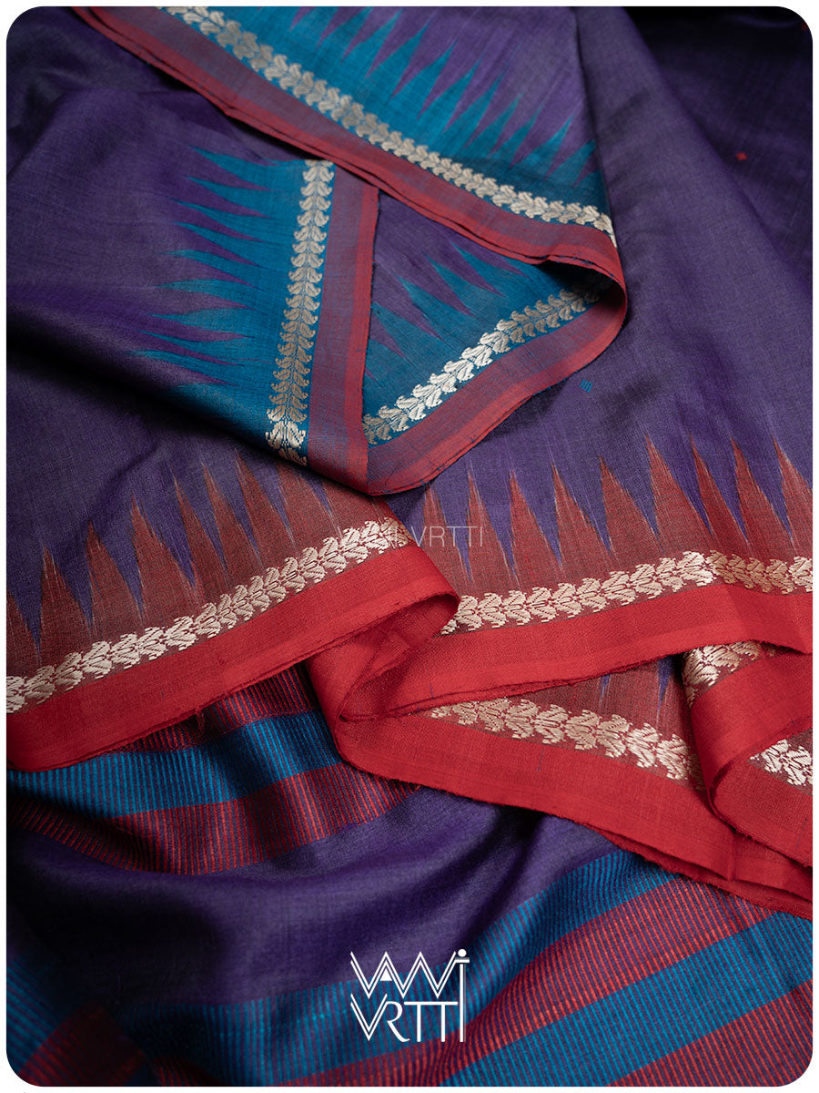 Deep Baingani Tribal Kondha Handspun Tussar Silk Sari