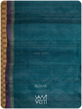 Deep Teal Aziz Ikat Handspun Tussar Silk Saree