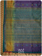 Deep Purple Sangam Bristi Handspun Tussar Silk Saree