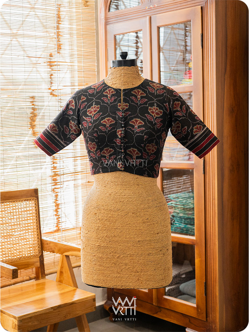Black Laal Jaba Cotton Ikat Blouse