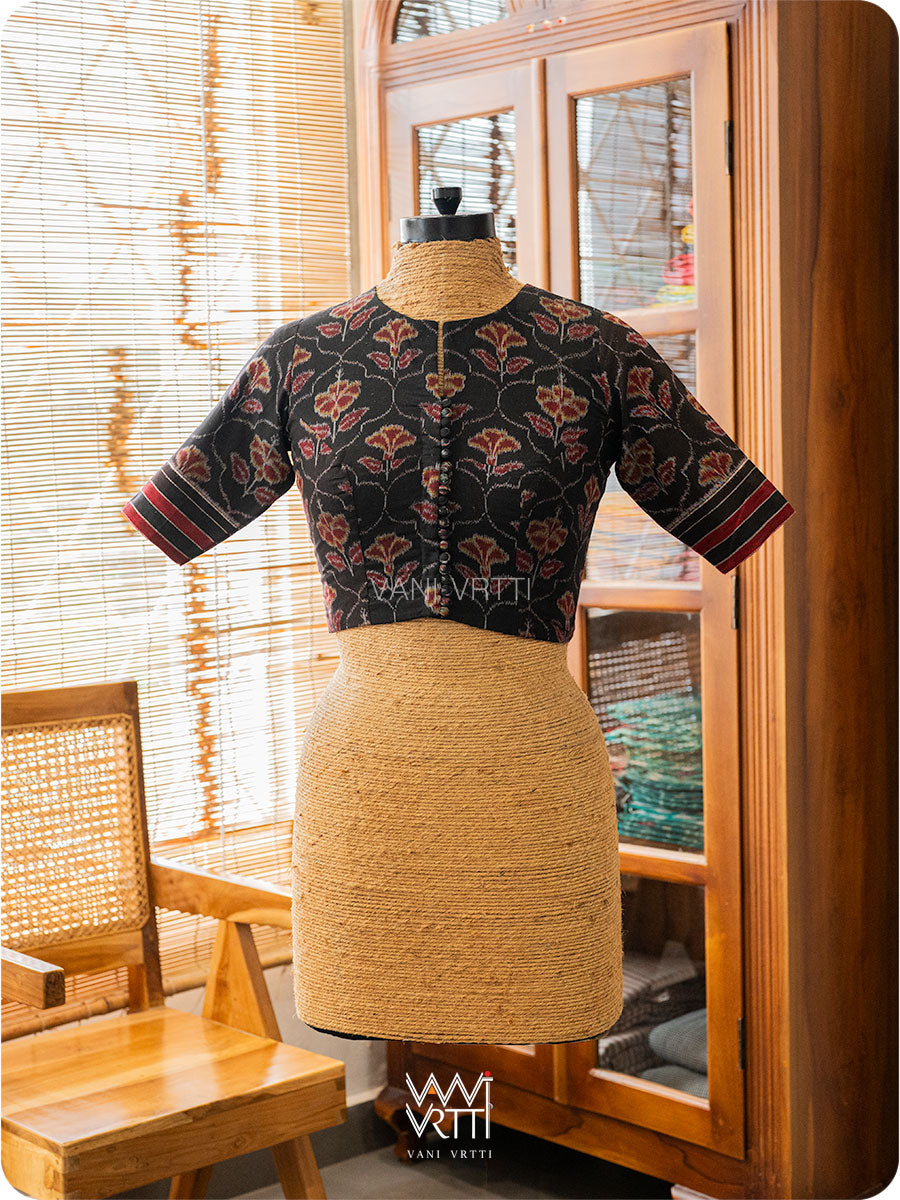 Black Laal Jaba Cotton Ikat Blouse
