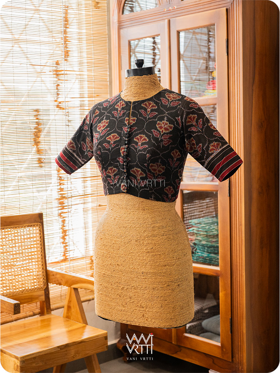 Black Laal Jaba Cotton Ikat Blouse