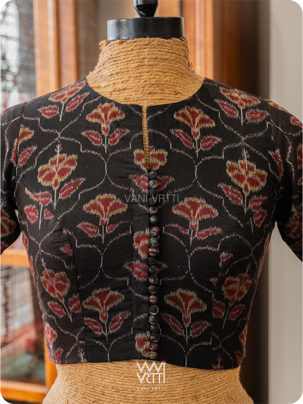Black Laal Jaba Cotton Ikat Blouse