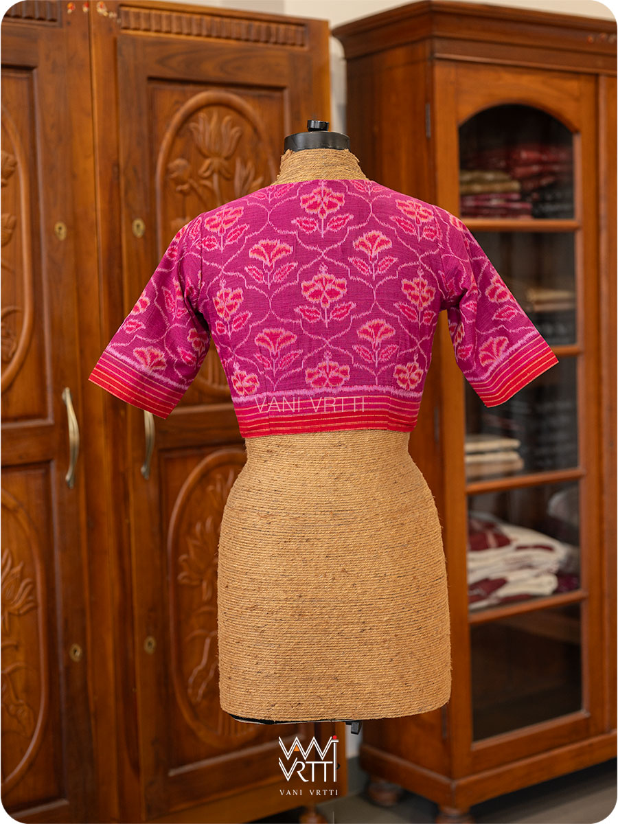 Pink Laal Jaba Cotton Ikat Blouse