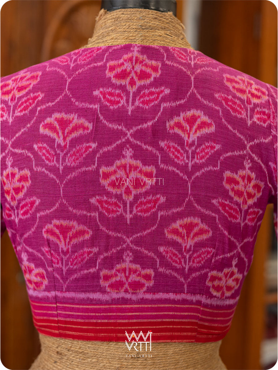 Pink Laal Jaba Cotton Ikat Blouse