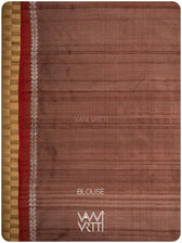 Light Brown Mughal Jaal Ikat Handspun Tussar Silk Sari