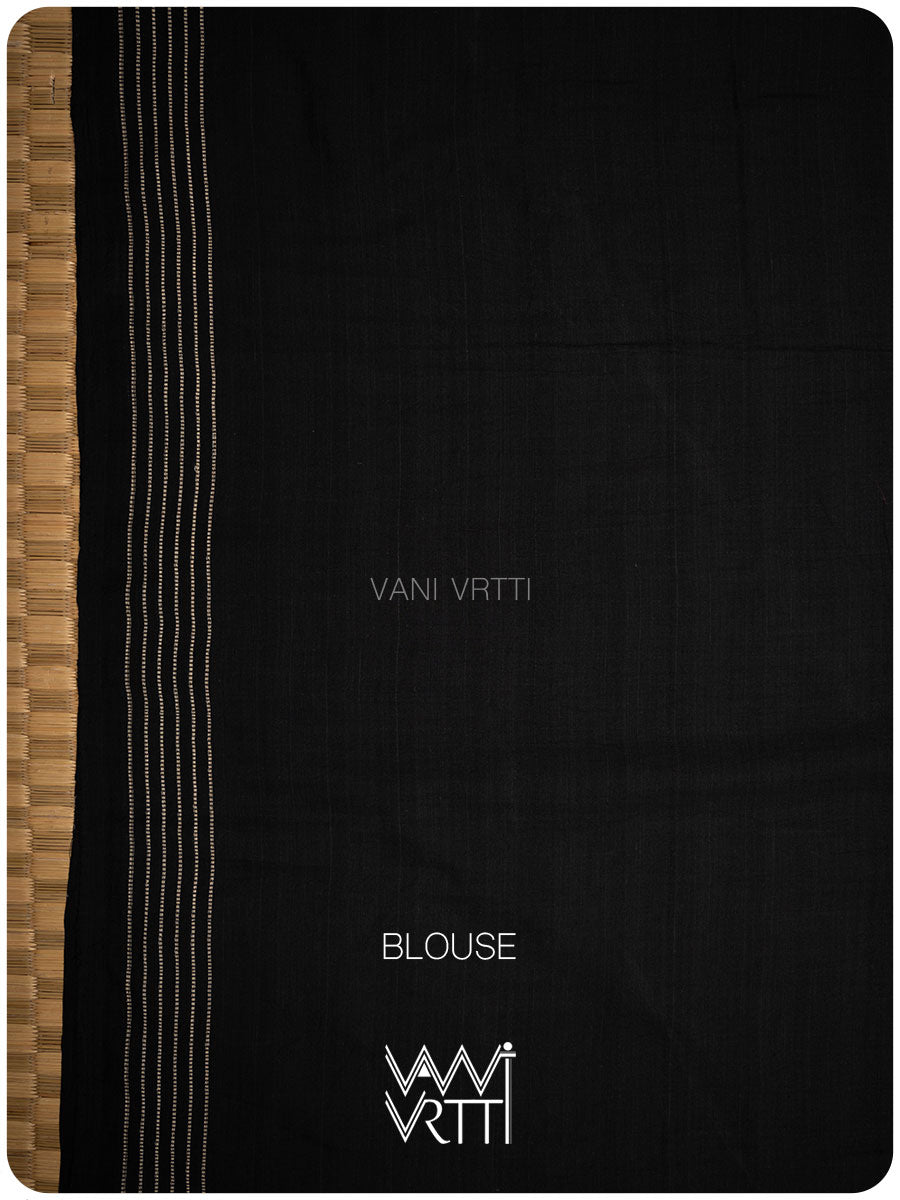Black Deep Pink Lotus Parrot Fine Cotton Ikat Saree