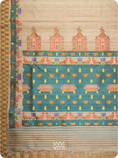 Off White Chilika Master Weave Exclusive Handspun Tussar Silk Saree