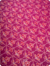 Plum Pink Laal Jaba Single Ikat Fine Cotton Saree