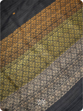 Black Parijat Jaal Handspun Tussar Silk Saree