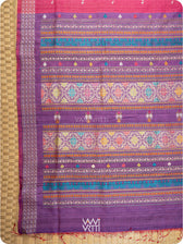 Pink Purple Nightingale Master Weave Exclusive Handspun Tussar Silk Saree