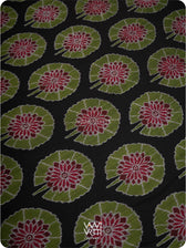 Black Lily Pond Cotton Ikat Saree