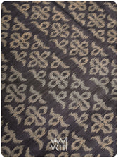 Black Ashok Phool Ikat Handspun Tussar Silk Sari