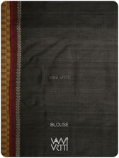 Black Ashok Phool Ikat Handspun Tussar Silk Sari
