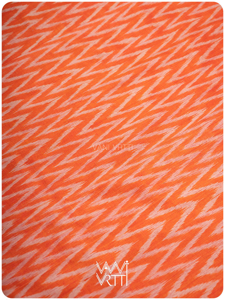 Orange Aziz Ikat Handspun Tussar Silk Saree