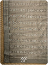 Grey Batak Butta Tea Leaf Natural Dyed Mulberry Silk Ikat Saree