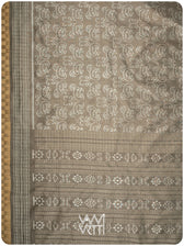 Grey Batak Butta Tea Leaf Natural Dyed Mulberry Silk Ikat Saree