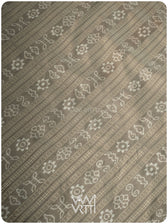 Grey Batak Butta Tea Leaf Natural Dyed Mulberry Silk Ikat Saree