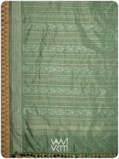 Elichi Green Matsya Mulberry Leaf Natural Dyed Mulberry Silk Ikat Saree