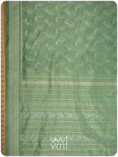 Elichi Green Matsya Mulberry Leaf Natural Dyed Mulberry Silk Ikat Saree