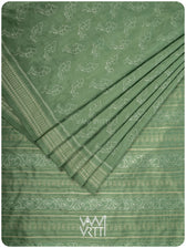 Elichi Green Matsya Mulberry Leaf Natural Dyed Mulberry Silk Ikat Saree