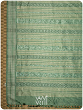 Elichi Green Daisy Mulberry Leaf Natural Dyed Mulberry Silk Ikat Saree