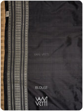 Black Palash Phool Iron Rust Natural Dyed Mulberry Silk Ikat Saree