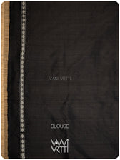 Haldi Black Matsya Rudraksh Natural Dyed Mulberry Silk Ikat Saree