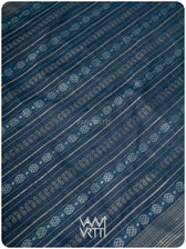 Indigo Barahamasi Phool Jaal Natural Dyed Mulberry Silk Ikat Saree