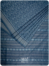 Indigo Barahamasi Phool Jaal Natural Dyed Mulberry Silk Ikat Saree