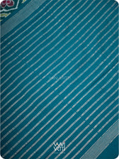 Deep Teal Blue Mastya Lily Cotton Ikat Saree