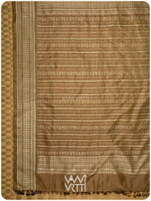 Khadi Brown Sankha Natural Dyed Mulberry Silk Ikat Saree