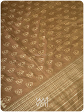 Khadi Brown Sankha Natural Dyed Mulberry Silk Ikat Saree