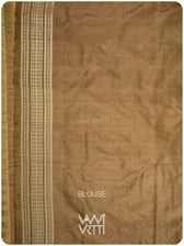 Khadi Brown Sankha Natural Dyed Mulberry Silk Ikat Saree