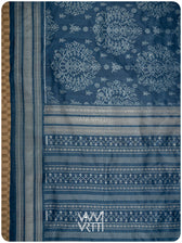 Indigo Padmaja Natural Dyed Mulberry Silk Ikat Saree