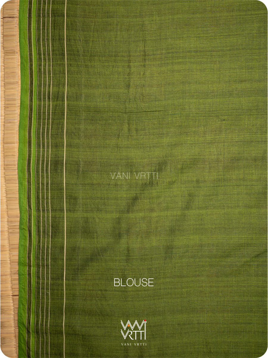 Black Lotus Parrot Fine Cotton Ikat Saree