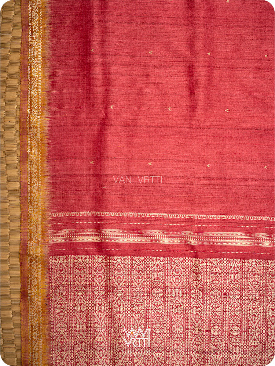 Bougainvillea pink Madhumalati Handspun Tussar Silk Saree