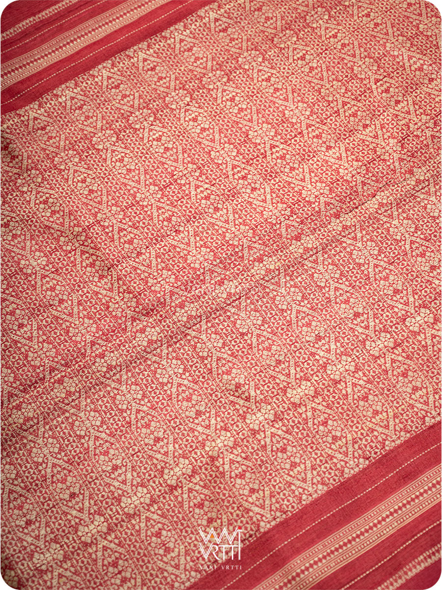 Bougainvillea pink Madhumalati Handspun Tussar Silk Saree