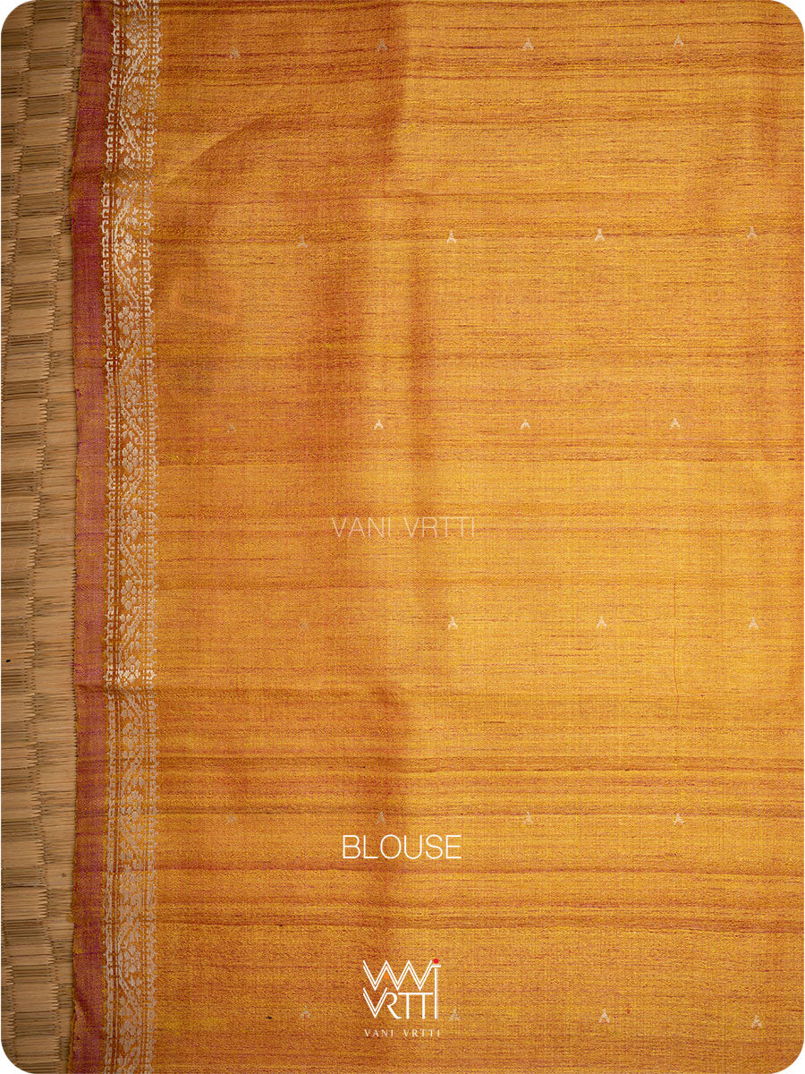 Bougainvillea pink Madhumalati Handspun Tussar Silk Saree