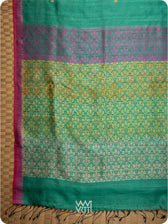 Emerald Green Parijat Jaal Handspun Tussar Silk Saree