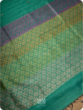 Emerald Green Parijat Jaal Handspun Tussar Silk Saree