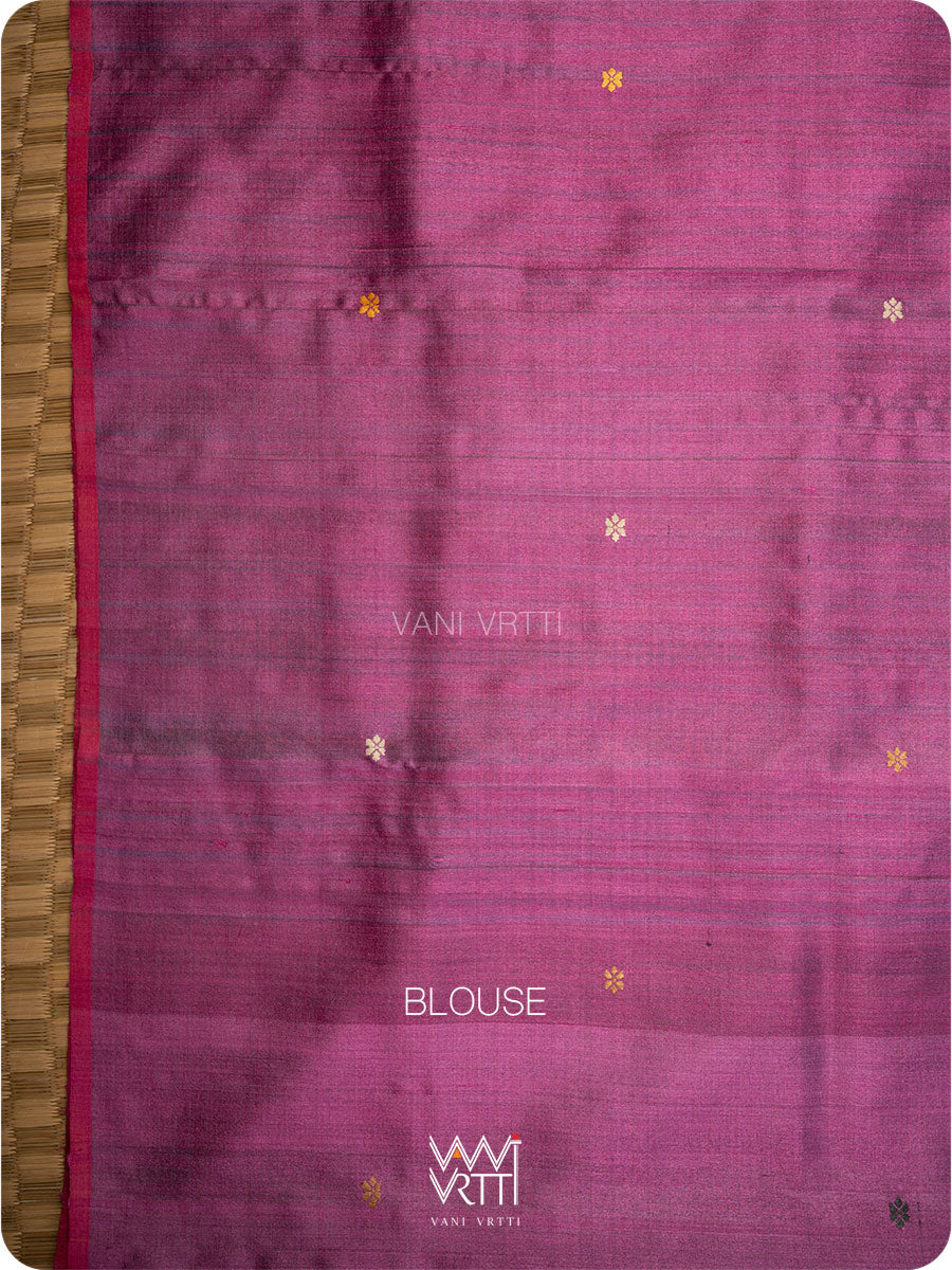 Emerald Green Parijat Jaal Handspun Tussar Silk Saree