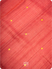Tomato Red Tree of Life Handspun Tussar Silk Saree