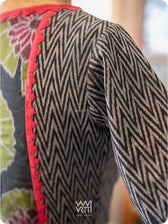 Black Zig Zag  lily Pond Cotton Ikkat Blouse