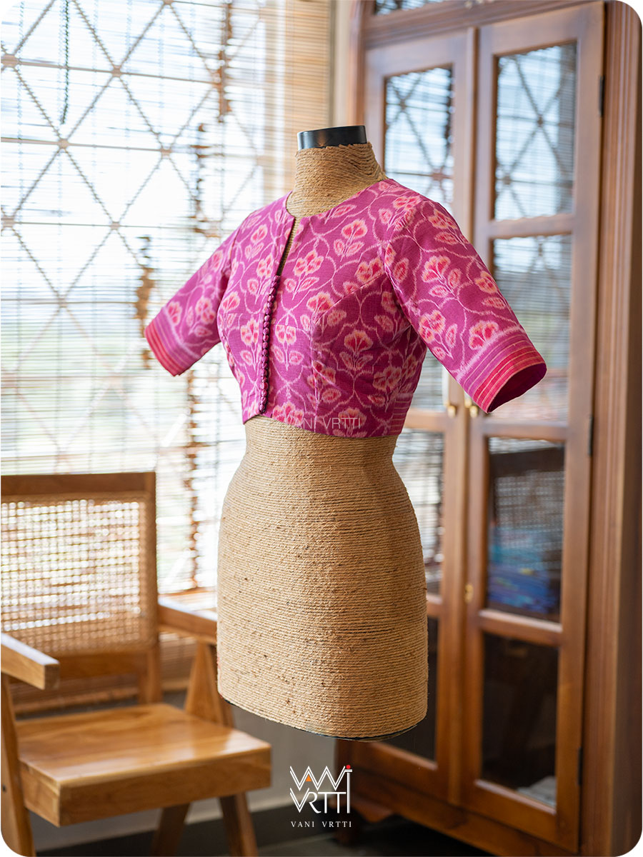 Pink Laal Jaba Cotton Ikat Blouse