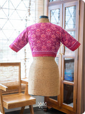 Pink Laal Jaba Cotton Ikat Blouse