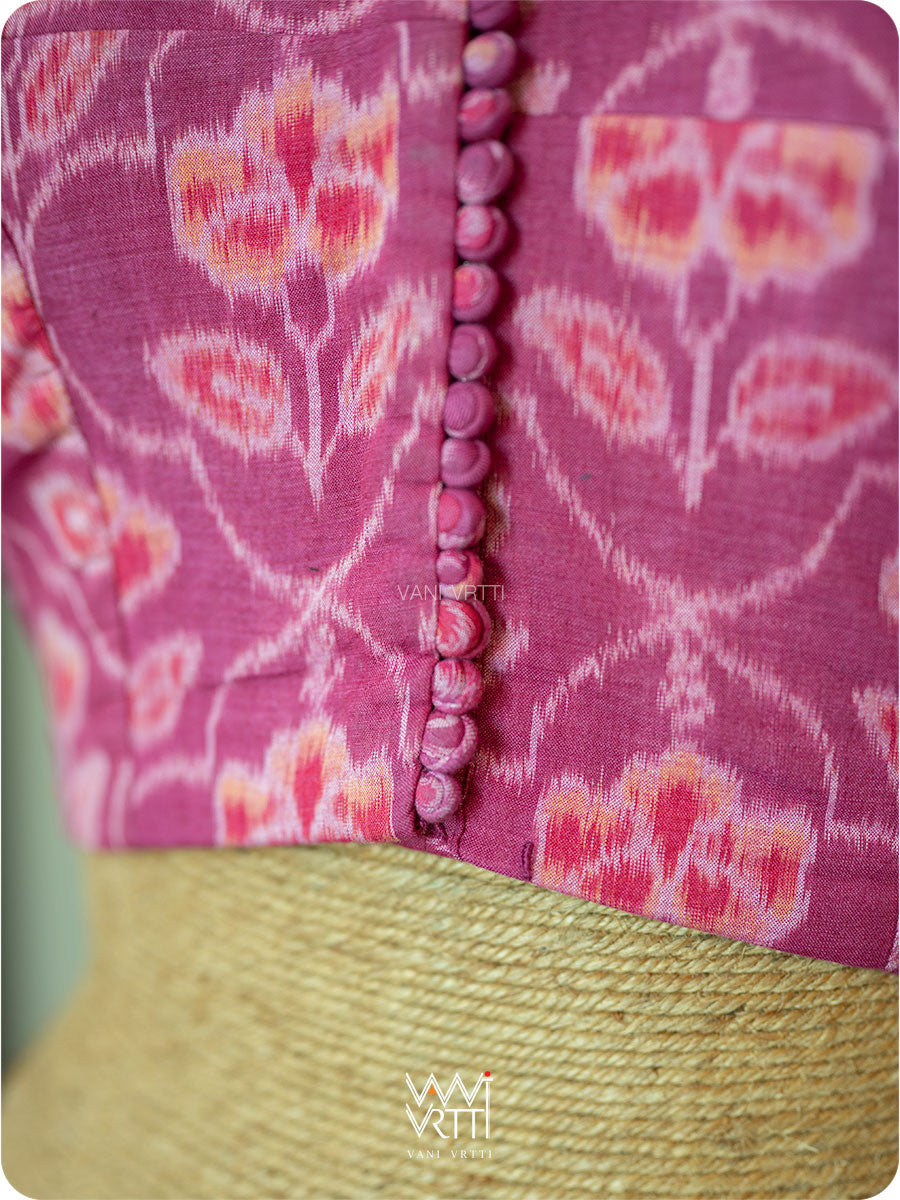 Pink Laal Jaba Cotton Ikat Blouse
